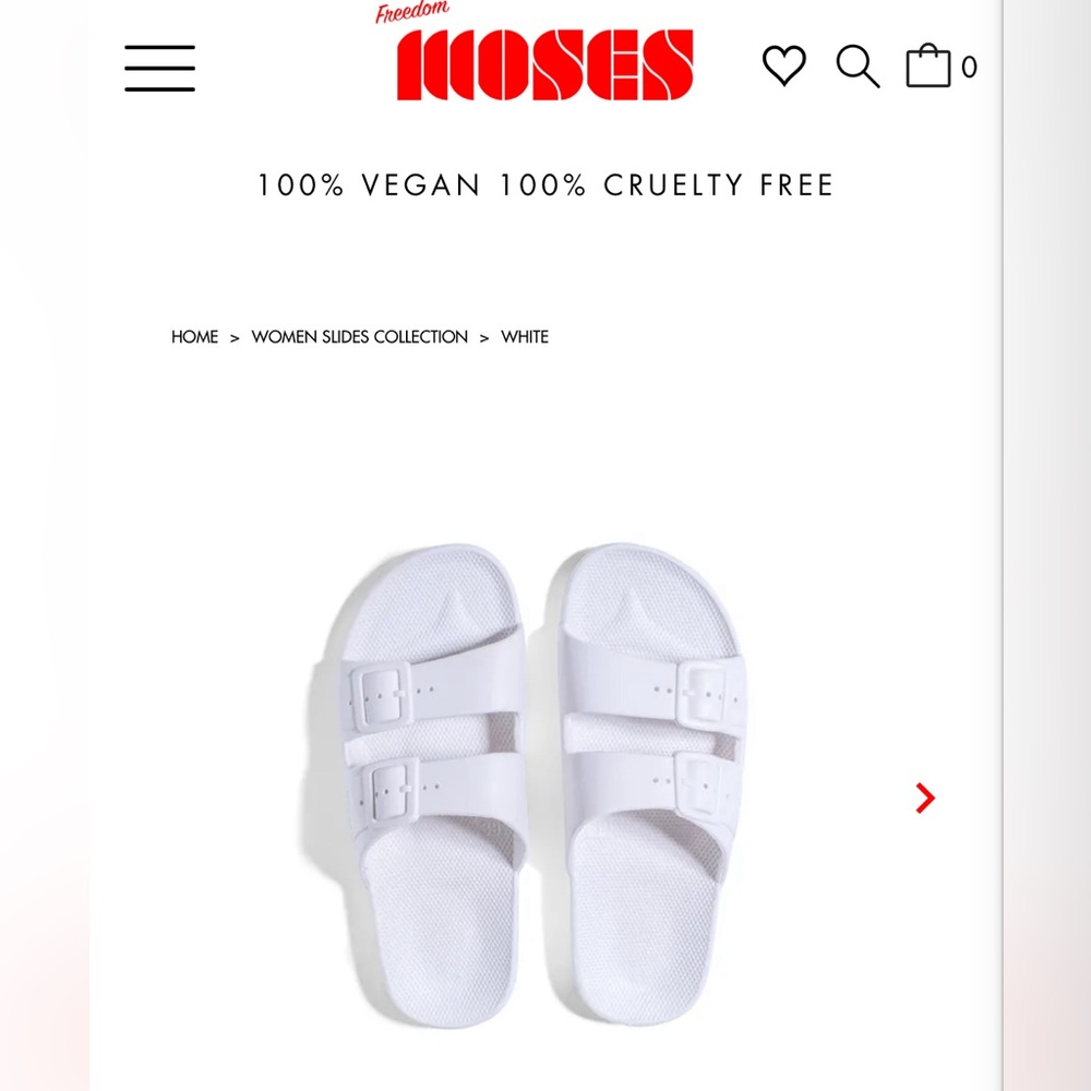 Freedom Moses White Slides - Size 37-38